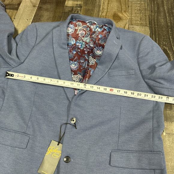 Johnny Bigg Men's Blue Venice Textured Stretch Blazer Size 46 NWT J221JK200 - Picture 4 of 15
